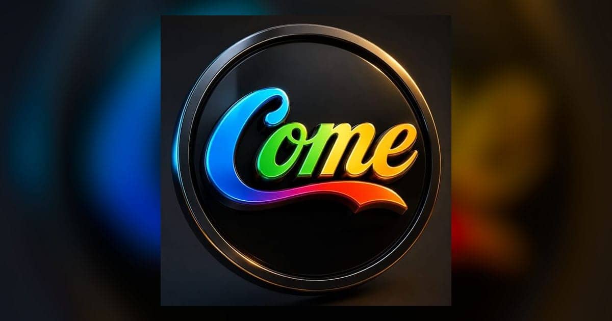 Come 11 logo on a dark background