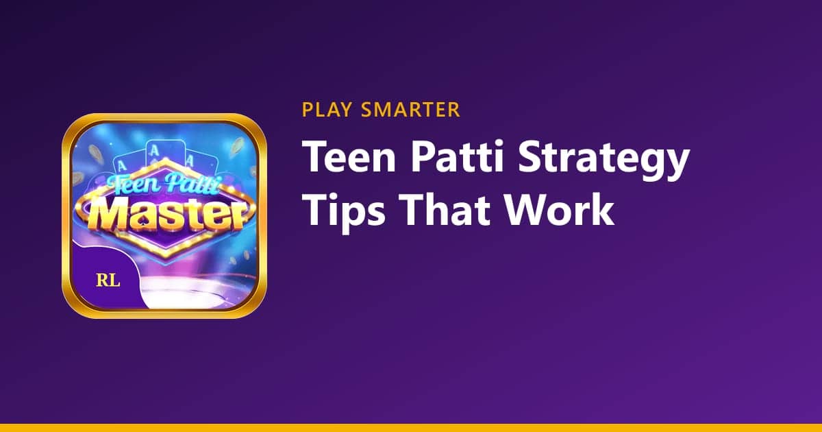 Teen Patti strategy tips cover with the Teen Patti Master app icon